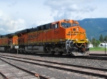 BNSF 7241 still looking clean for 4 months old rolls west with a Grain train.